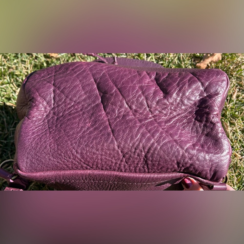 Portland Leather Goods Bucket Drawstring Backpack Plum Pebbled Leather - Picture 5 of 16
